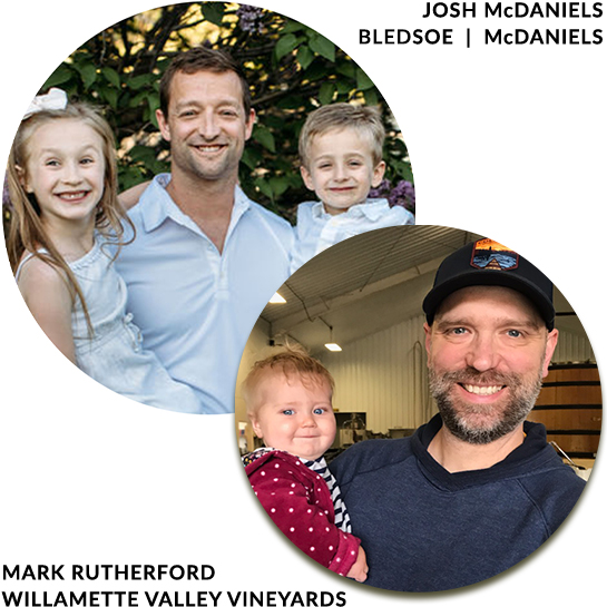 Winemaker Josh McDaniels and Family, Winemaker Mark Rutherford & Daughter